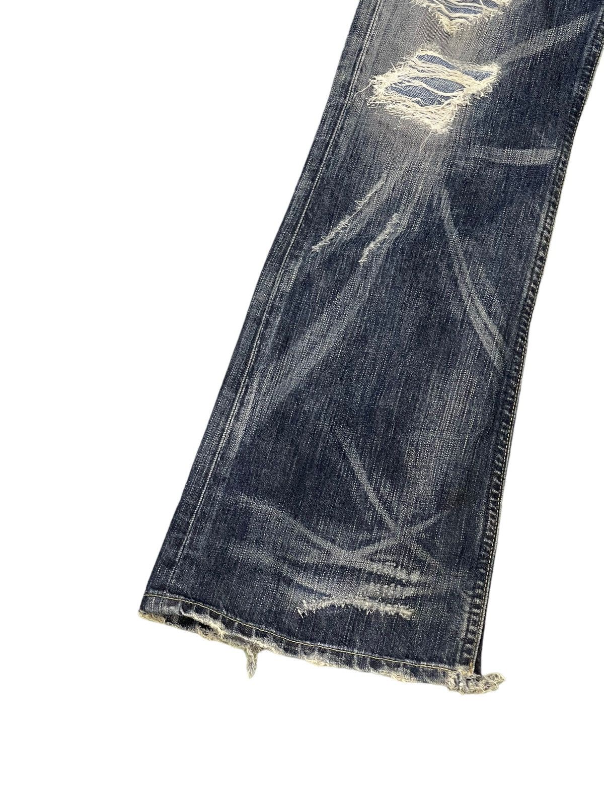 Edwin Flare Jeans Edwin Japan Distress Low Rise Boot Cut 8🟦5 Size US 31 - 5 Thumbnail
