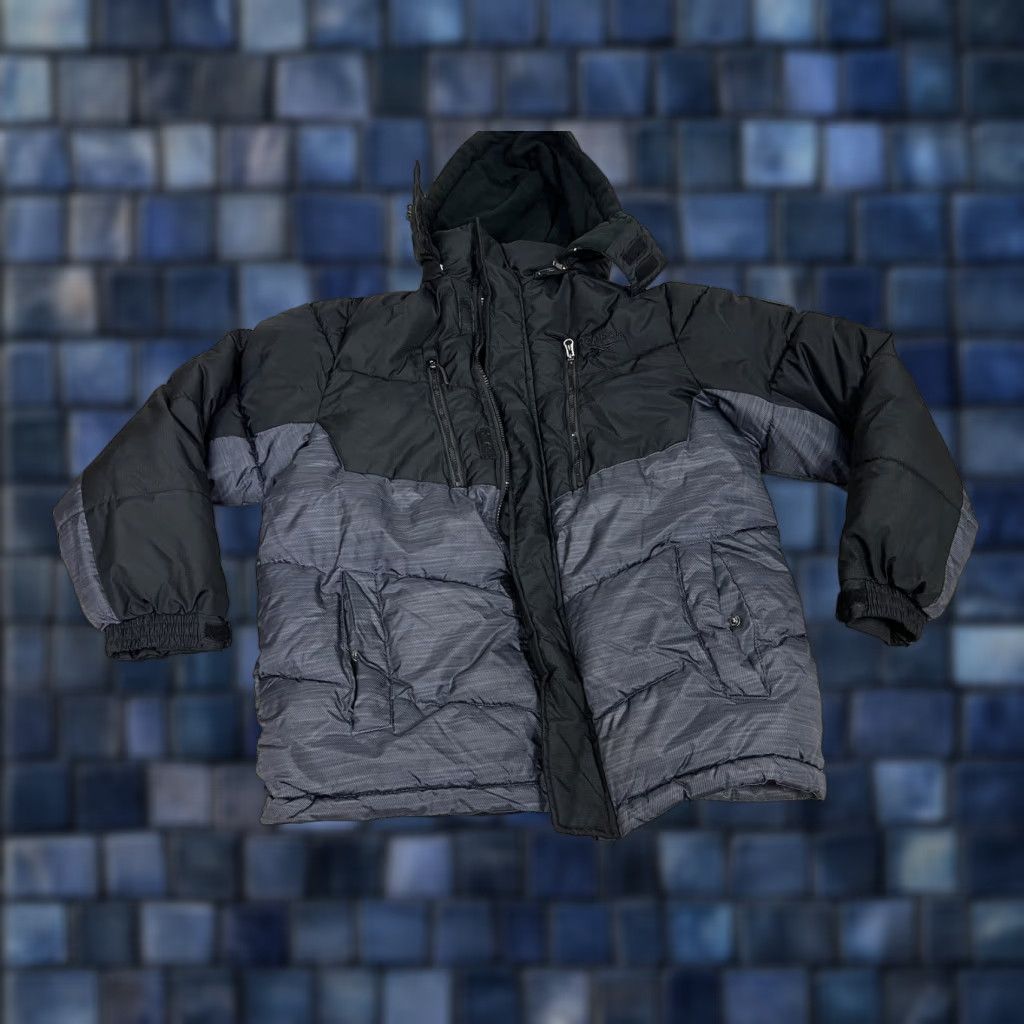 Reebok Jacket Parka Jacket Coat Mens Medium Black Gray Puffer Insulated Hooded Removable