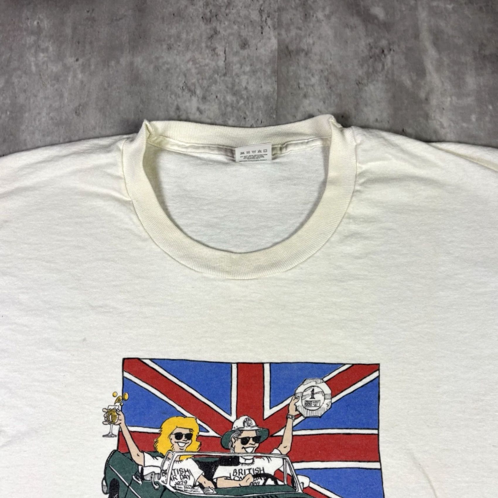 Fruit Of The Loom VINTAGE Fruit of the Loom British Car Day Promo T Shirt 90s Large White Stitch Mens Size US L / EU 52-54 / 3 - 7 Thumbnail