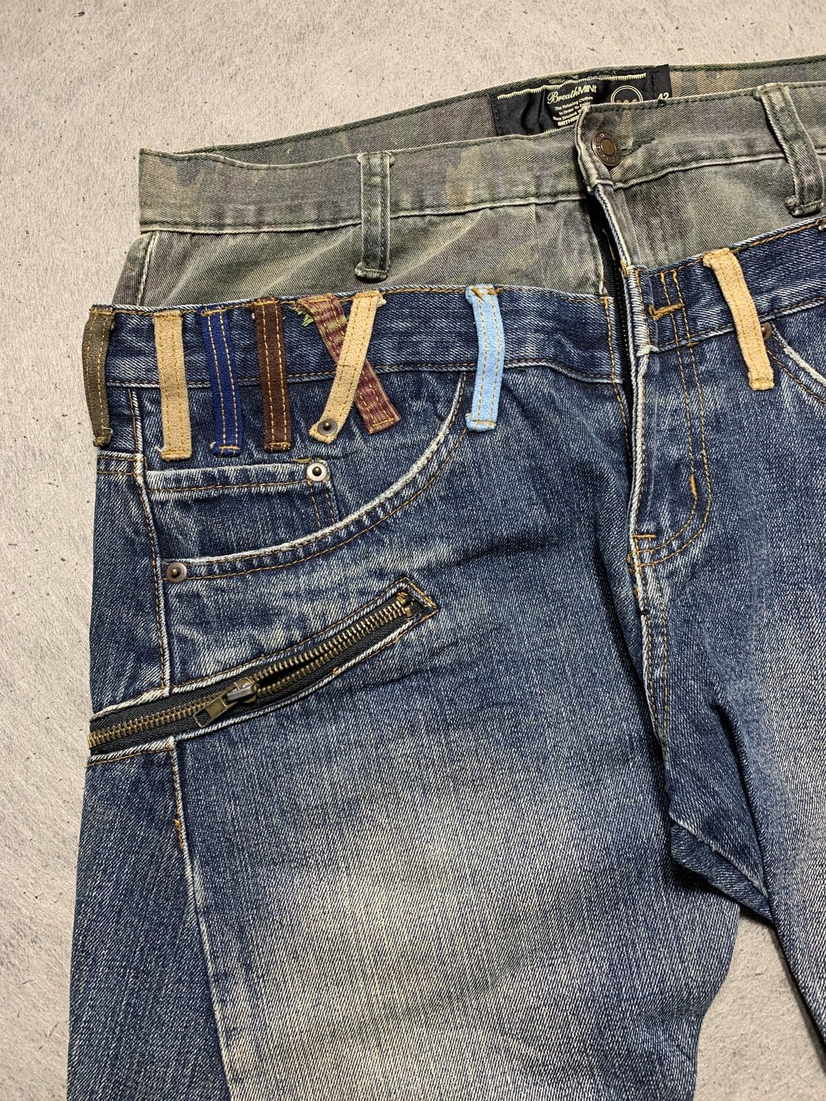 Number (N)ine Japanese Brand BreathMint Double Waist Denim Jeans Size US 32 / EU 48 - 4 Thumbnail