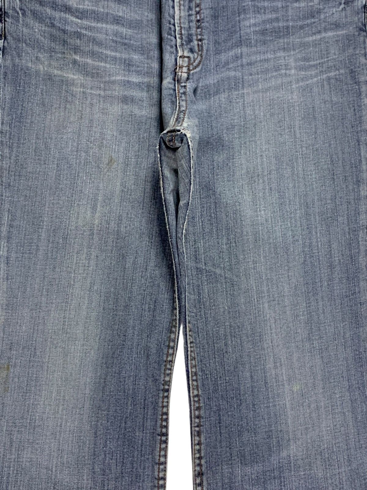 Japanese Brand SALES🔥Vintage Japanese Brand Blue Wash Distress Flare Jeans Size 35" - 5 Thumbnail