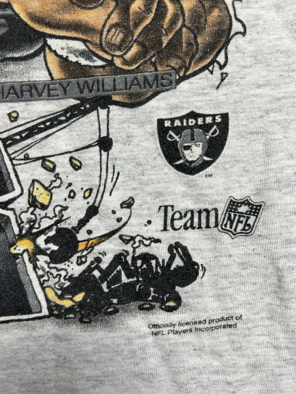 Vintage Vintage 90s Oakland Raiders Wrecking Crew Tee Caricature Size US XL / EU 56 / 4 - 4 Thumbnail
