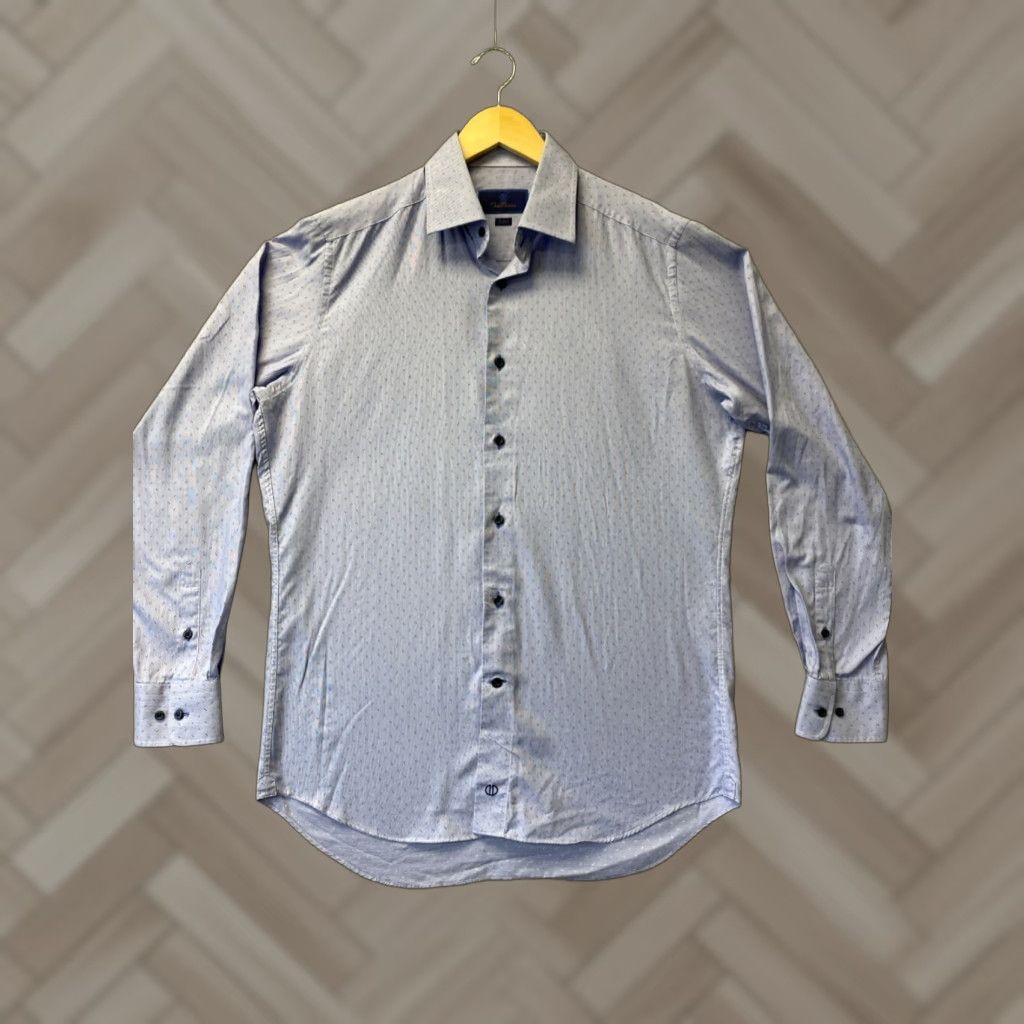 David Donahue David Donahue Men's Dress Shirt 16 Cotton Blue 127-10 Size 42R - 1 Thumbnail