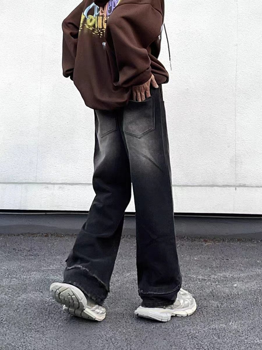 Japanese Brand × Jean Retro high street washed distressed vertical wide leg jeans Size US 34 / EU 50 - 5 Thumbnail