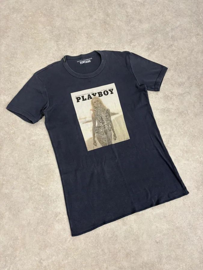 Dolce & Gabbana 2000s Dolce & Gabbana Navy Playboy T-Shirt Size US S / EU 44-46 / 1 - 4 Thumbnail