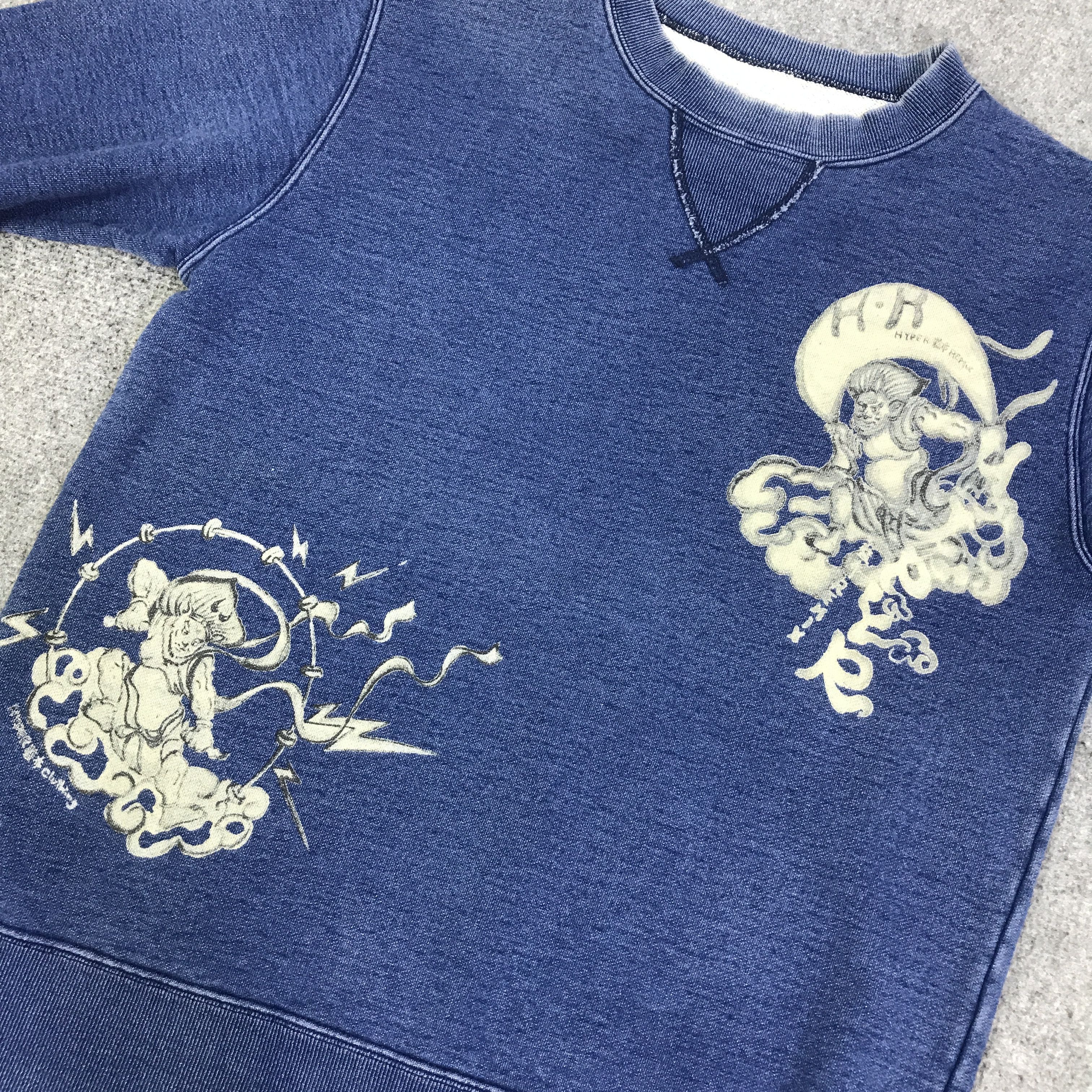 Japanese Brand JAPAN INDIGO HYPER REMIX RARE DESIGN SWEATSHIRT K87B8 Size US M / EU 48-50 / 2 - 9 Thumbnail