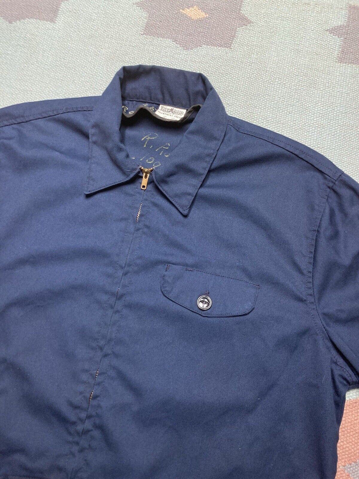Vintage VTG 60s ToppMaster work jacket 3 pocket talon workwear 44 Size US L / EU 52-54 / 3 - 6 Thumbnail