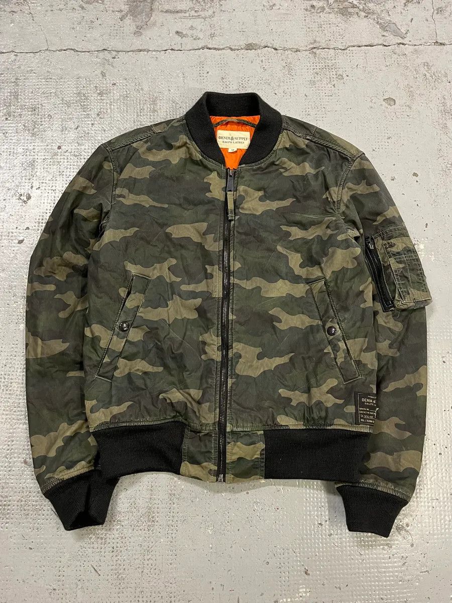 Polo Ralph Lauren 2000s Ralph Lauren Camouflage Olive Bomber Jacket Size US M / EU 48-50 / 2 - 1 Thumbnail