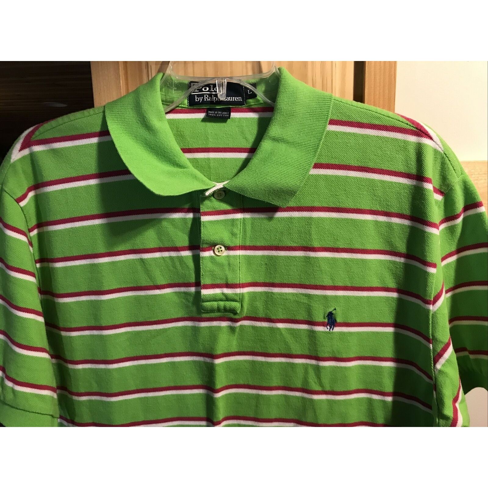 Polo Ralph Lauren Ralph Lauren Polo Men L Green SS 1/4 Button Cotton Shirt Size US L / EU 52-54 / 3 - 7 Thumbnail