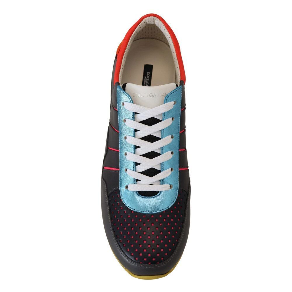 Dolce & Gabbana Dolce & Gabbana Multicolor Leather-Blend Low Top Sneakers Size US 7 / EU 40 - 2 Thumbnail