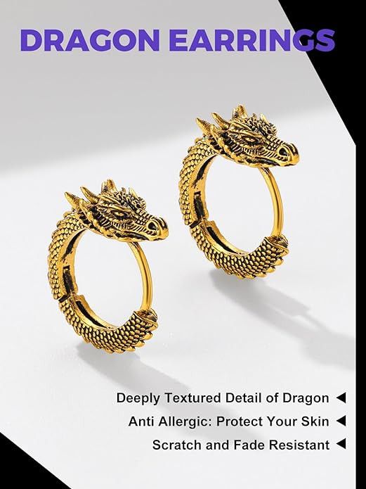 Other Dragon gold earrings Size ONE SIZE - 4 Thumbnail