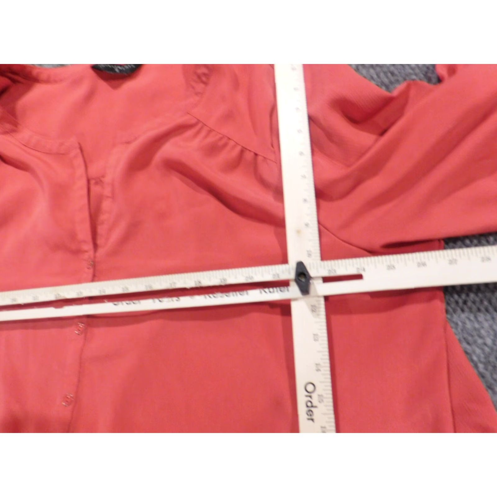 Vintage Investments Blouse 3X Plus Women Red Round Neck Pullover Polyester Long Sleeve Casual Sleeve Stretch Basic Rose Vintage No Size XXL / US 16-18 / IT 52-54 - 5 Thumbnail