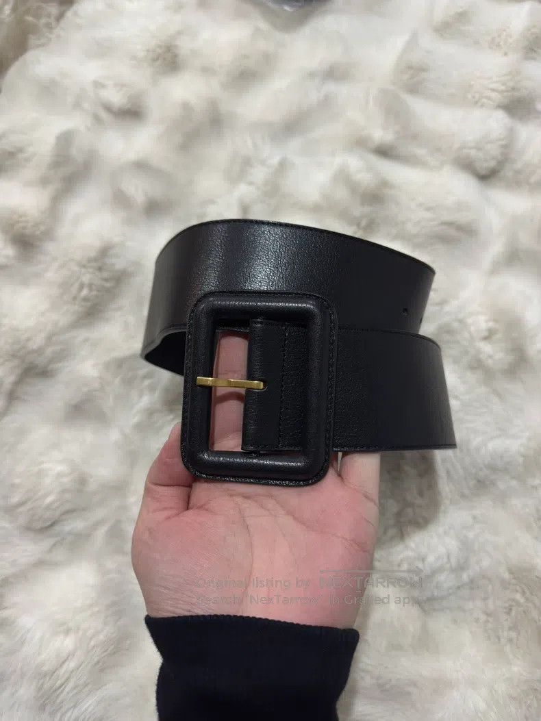 Saint Laurent Paris Saint Laurent Paris size 75 Black Gold Women's Belt Leathe Size ONE SIZE - 2 Thumbnail