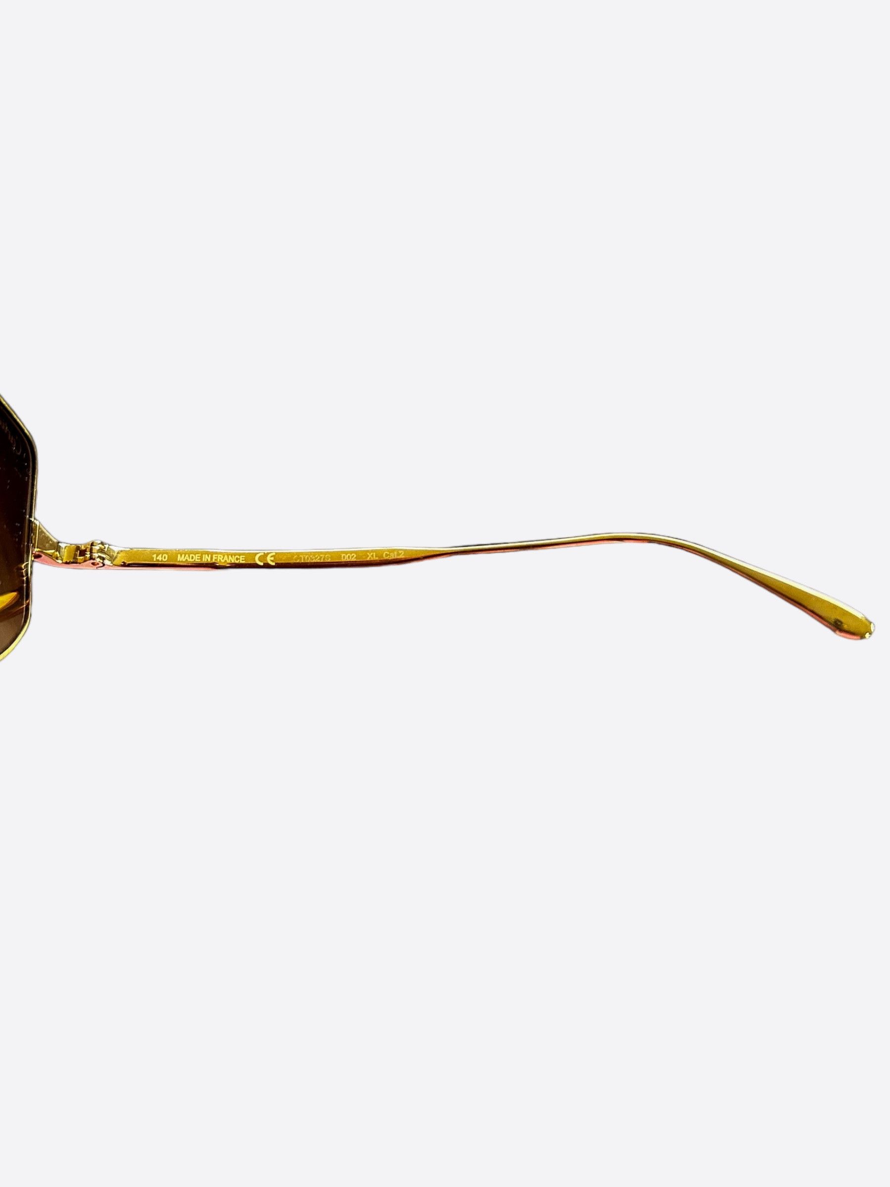 Cartier Cartier Gold Santos CT0327S Sunglasses Size ONE SIZE - 6 Thumbnail