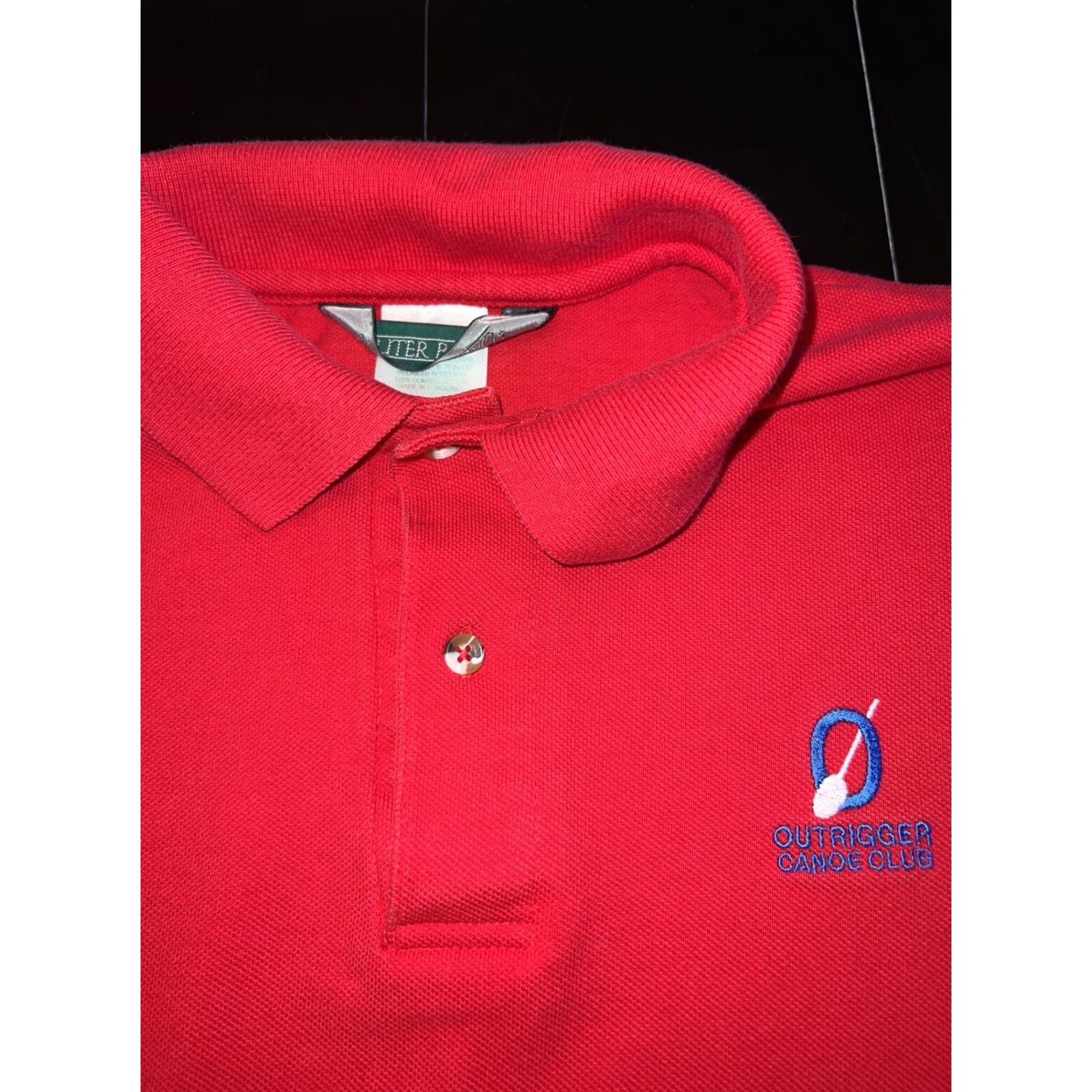 Vintage VINTAGE Outer Banks Polo Shirt Canoe Club Waikiki Hawaii Red 100% Cotton Short Sleeve Collared Logo Limited Edition Mens Small Size US S / EU 44-46 / 1 - 2 Thumbnail
