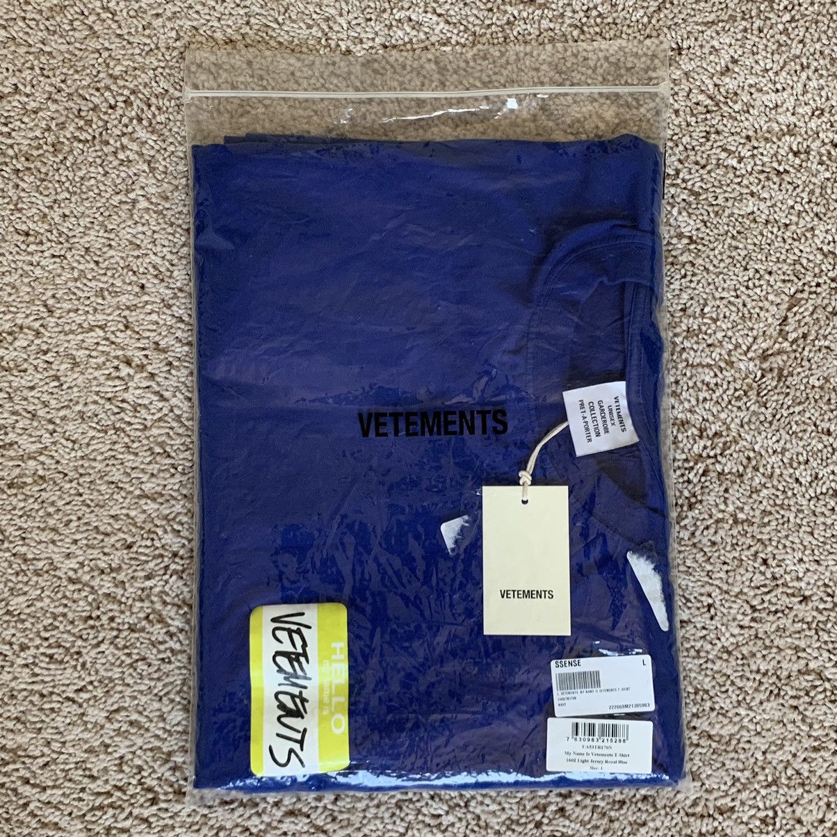 Vetements ss22 vetements blue ‘my name is vetements’ t-shirt Size US L / EU 52-54 / 3 - 13 Thumbnail