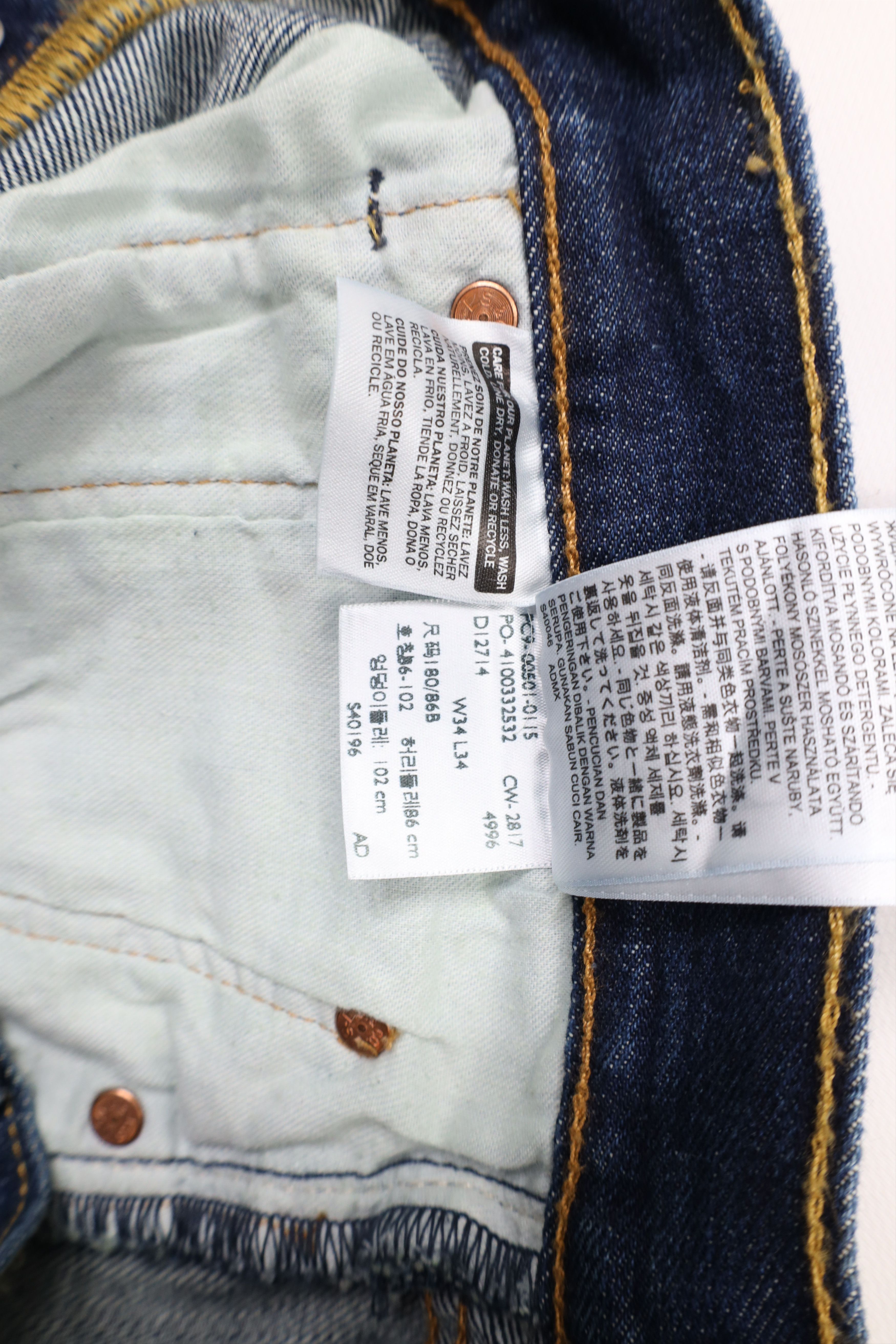 Levi's × Vintage Vintage Y2K Levis 501xx Button Fly Original Fit Denim Jeans Size US 34 / EU 50 - 7 Thumbnail
