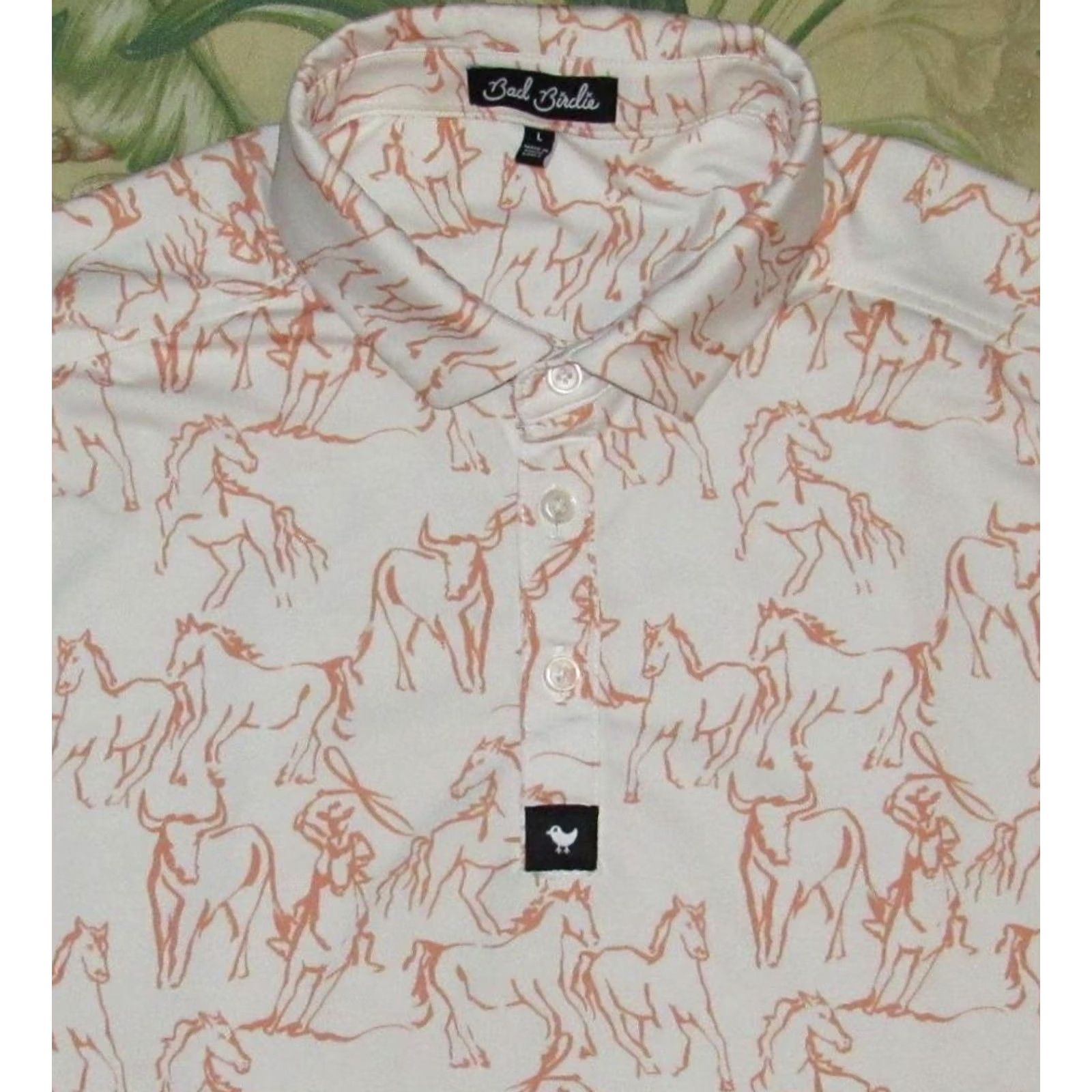 Vintage BAD BIRDIE Cowboy Rodeo Polo Shirt Large Size US L / EU 52-54 / 3 - 2 Thumbnail