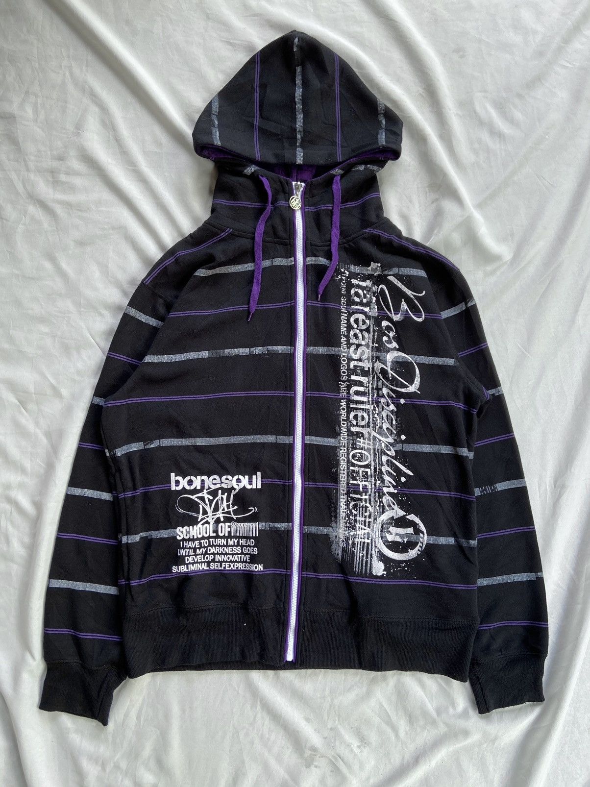 Japanese Brand B ONE SOUL I HATE TO TURN MY HEAD ZIP HOODIE Size US L / EU 52-54 / 3 - 2 Thumbnail