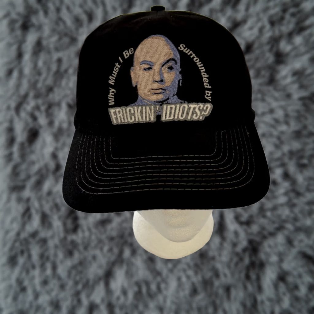 Vintage VINTAGE Austin Powers Hat Adult 90s Black Strapback Movie OSFA Dr. Evil Mens Size ONE SIZE - 1 Thumbnail