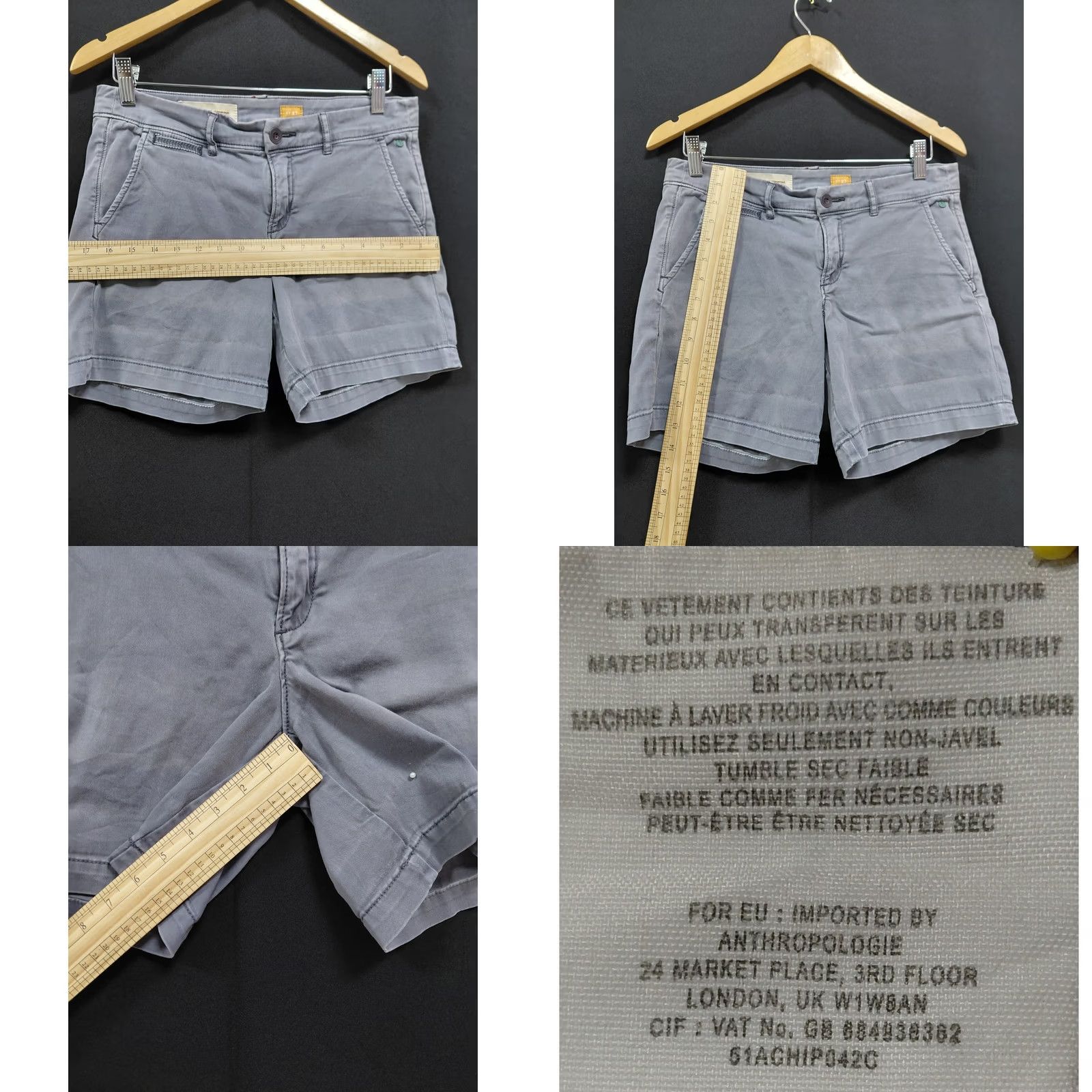 Vintage VINTAGE Pilcro and The Letterpress Gray Cotton Shorts Solid Woven Women Size 27 Size 27" / US 4 / IT 40 - 8 Thumbnail