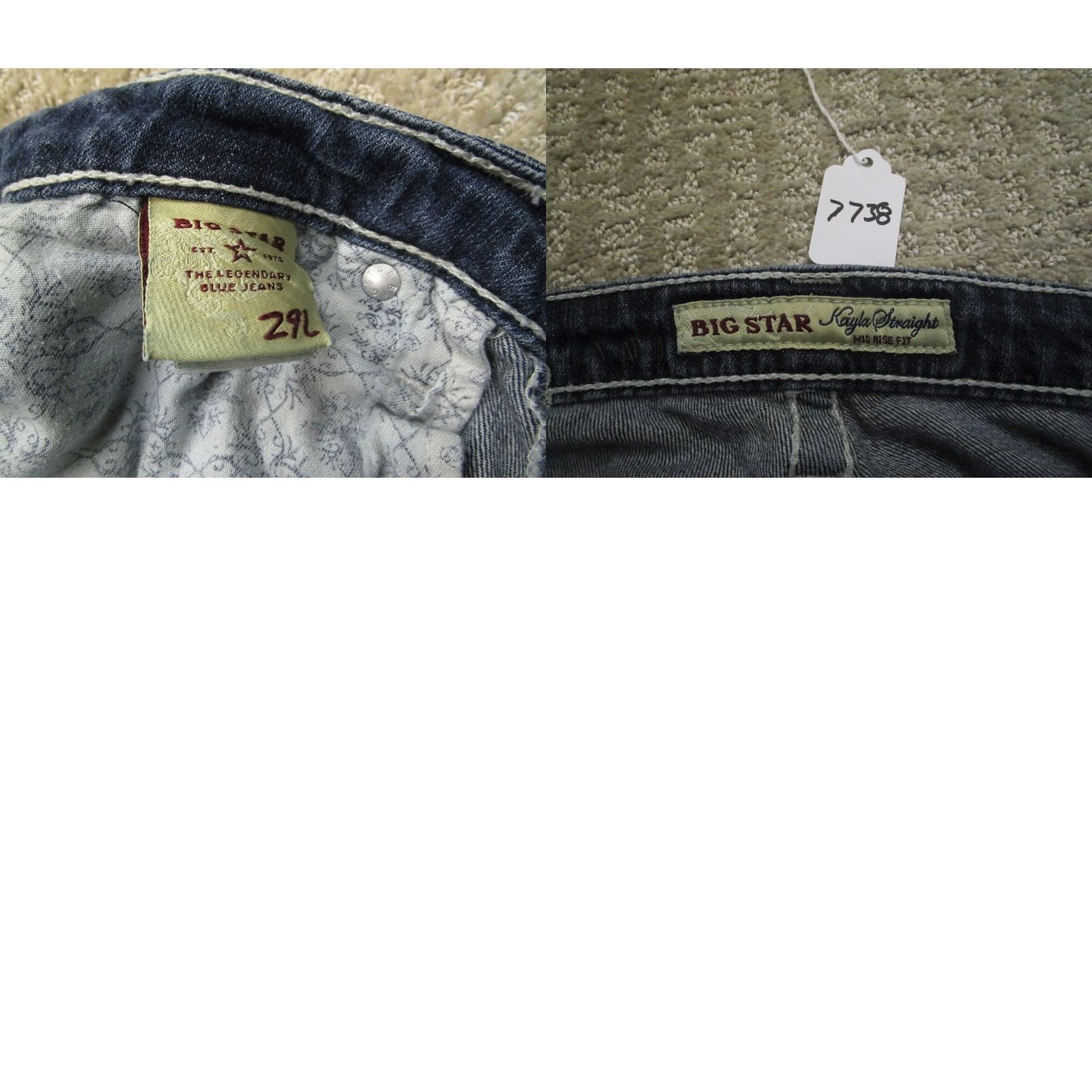 Denime BIG STAR Jeans Women 29 Blue Straight Mid Rise Denim 5-Pocket 30 Inseam Jeans Mens? Size 29" - 8 Thumbnail