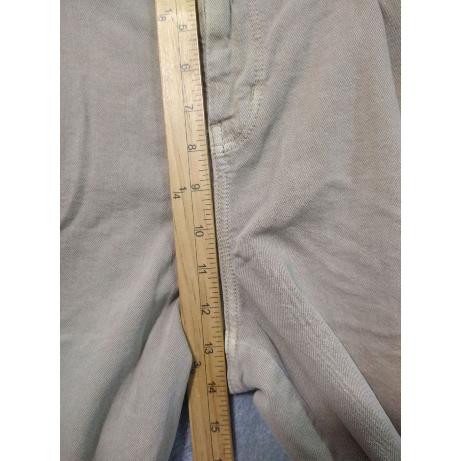 American Eagle Outfitters American Eagle Outfitters Pants Womens 12 Short Super High Rise Wide-Leg Baggy Stretch Chino Beige Twill Cotton Lyocell Jeans Trouser Size 34" / US 12 / IT 48 - 4 Thumbnail
