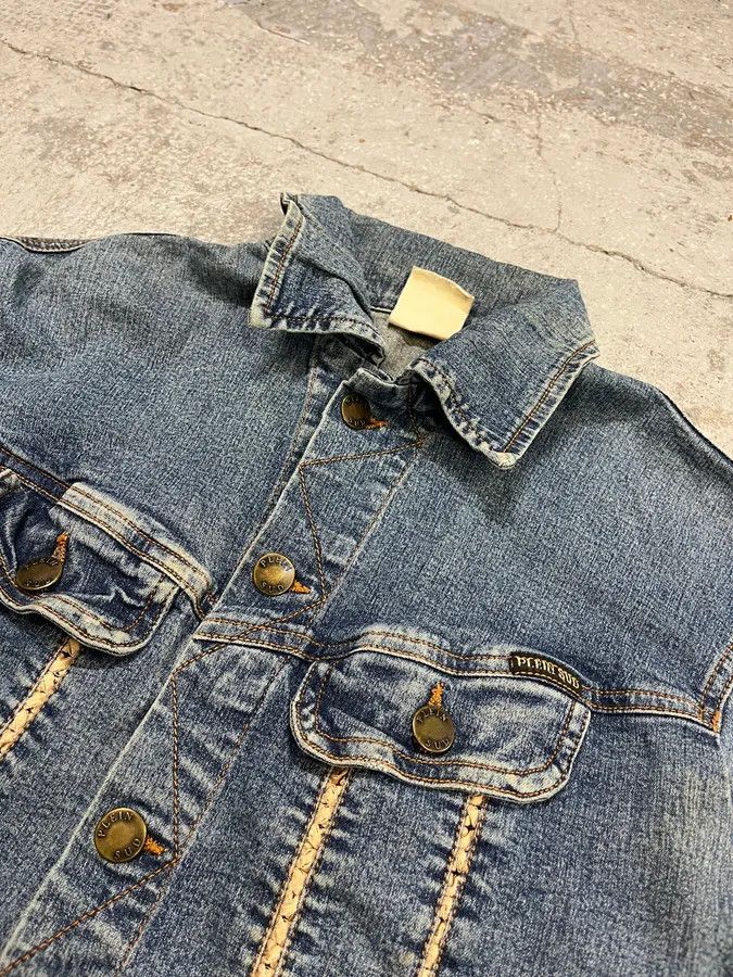Vintage 2000s Plein Sud Blue Denim Contrast Stitch Denim Jacket Size M / US 6-8 / IT 42-44 - 5 Thumbnail