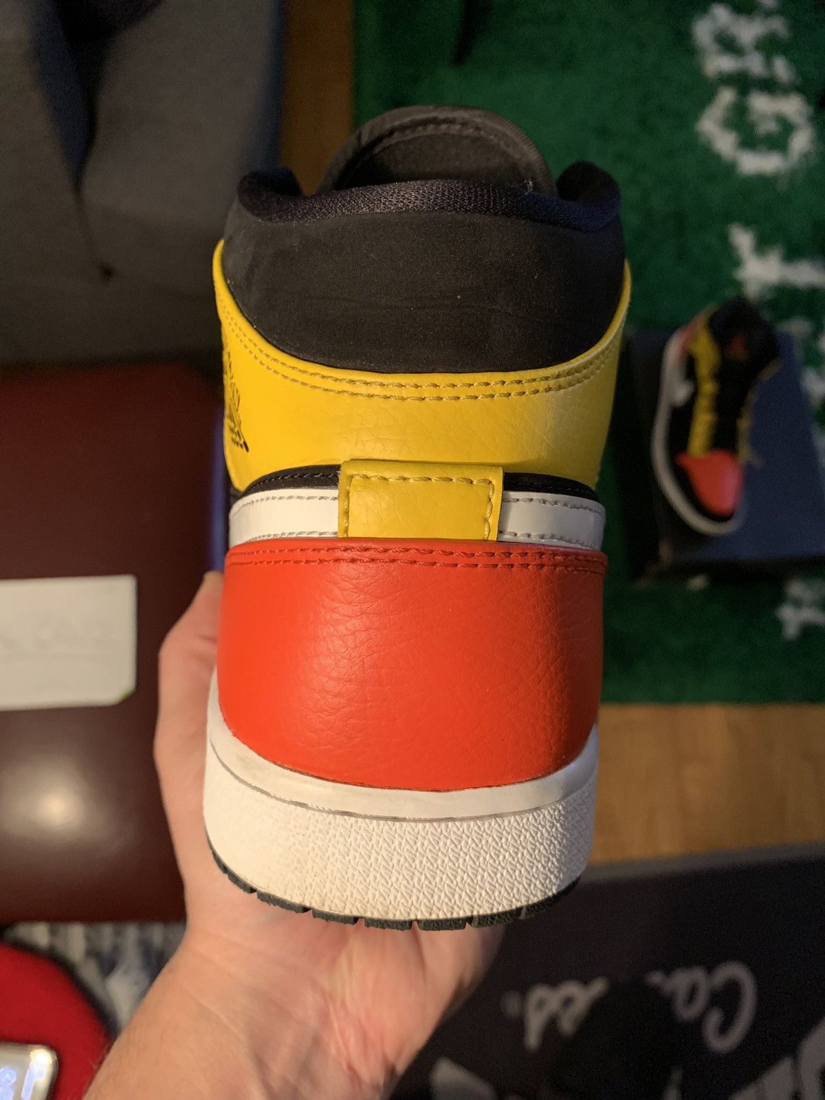 Jordan Brand × Nike Jordan 1 Mid Black Amarillo Orange Size US 10.5 / EU 43-44 - 12 Thumbnail