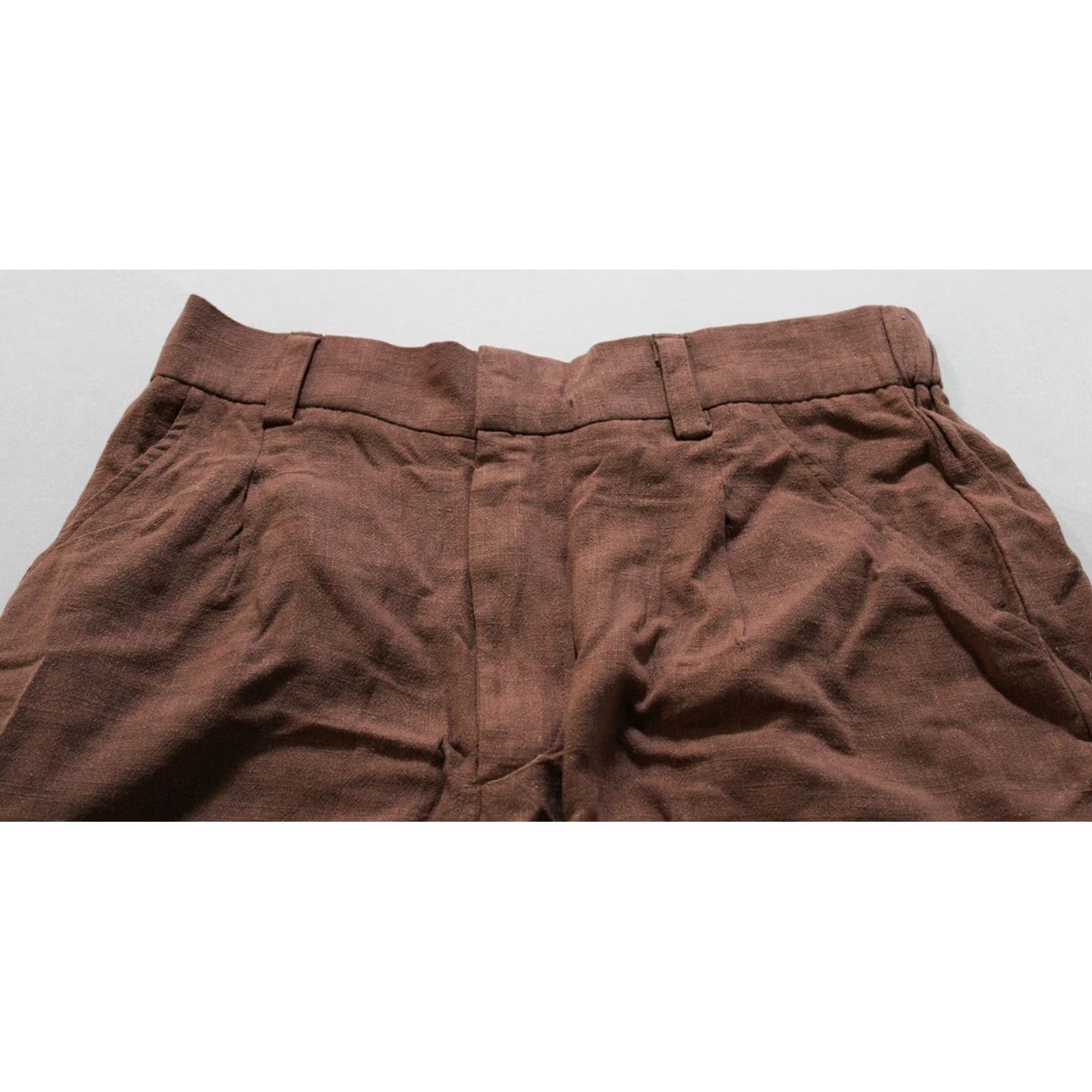 Asos ASOS Design Women's Relaxed Linen Mix Dad Shorts BL1 Brown US: 6 UK: 10 EU: 38 Bermuda Shorts Women 6 Brown Linen Mix Size 28" / US 6 / IT 42 - 2 Thumbnail