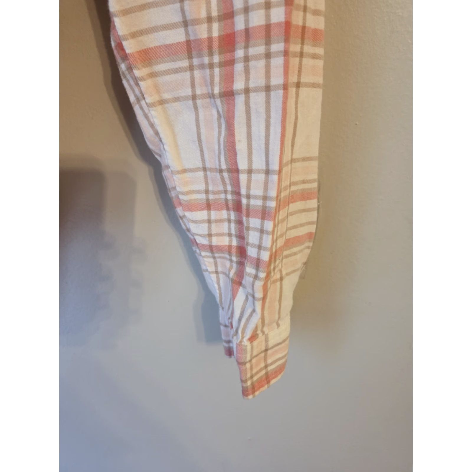 Croft & Barrow VINTAGE? No. Croft & Barrow White Orange Plaid Button Up Flannel Shirt Womens XL Size XL / US 12-14 / IT 48-50 - 5 Thumbnail