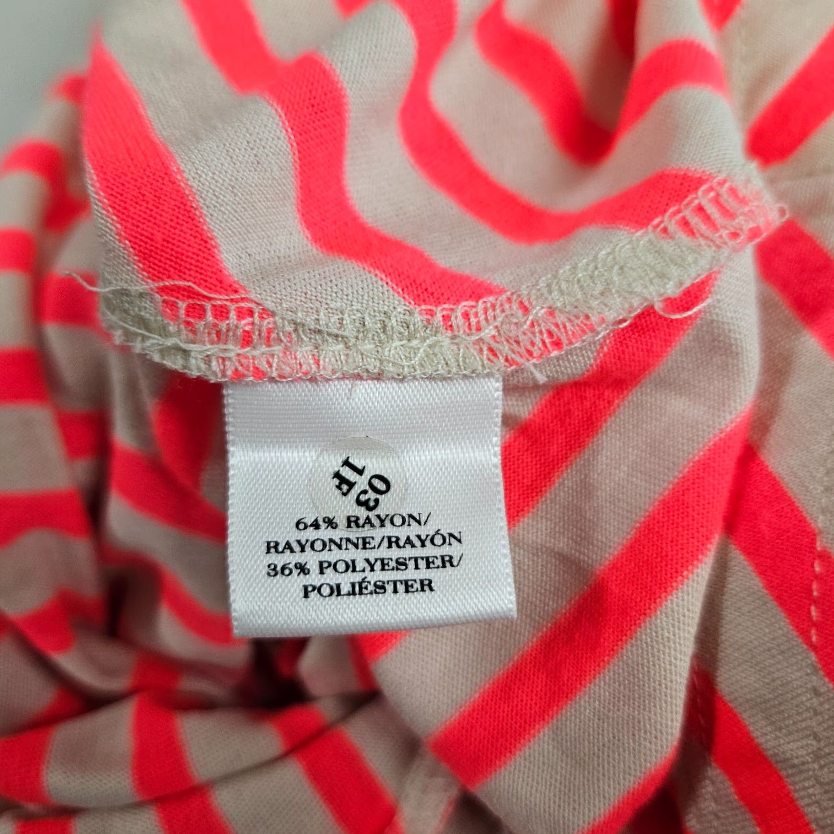 Ann Taylor Ann Taylor Womens Skirt XS Pink Beige Stripe Pull On Rayon Blend Size 26" / US 2 / IT 38 - 3 Thumbnail