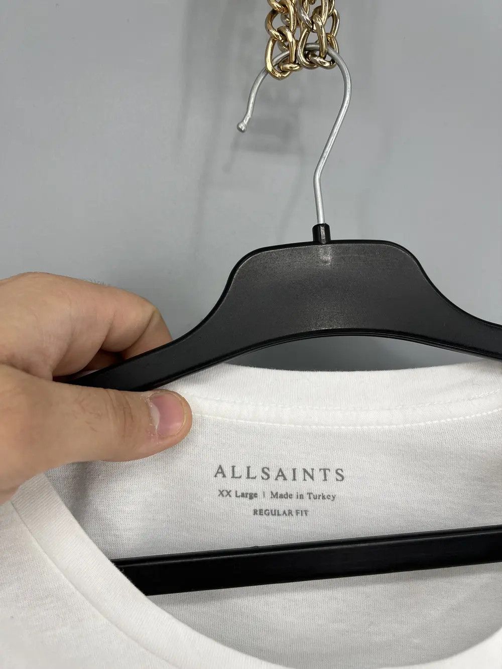 Allsaints Vintage Basic Allsaints Mini Logo Basic Tee Old Money Size US XXL / EU 58 / 5 - 7 Thumbnail