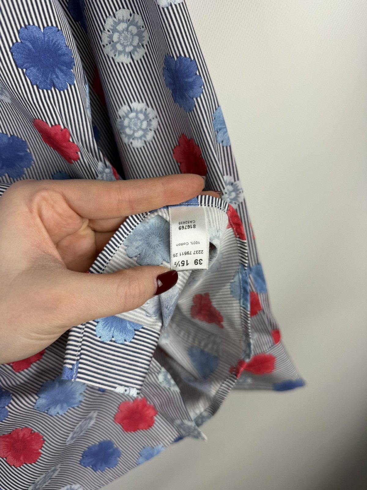 Eton Eton Long Sleeve Striped Floral Pattern Button Up Shirt Size US S / EU 44-46 / 1 - 13 Thumbnail
