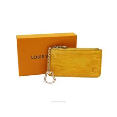 Louis Vuitton Brown Monogram Mini Lin Key Pouch Pochette Cles Keychain l863422