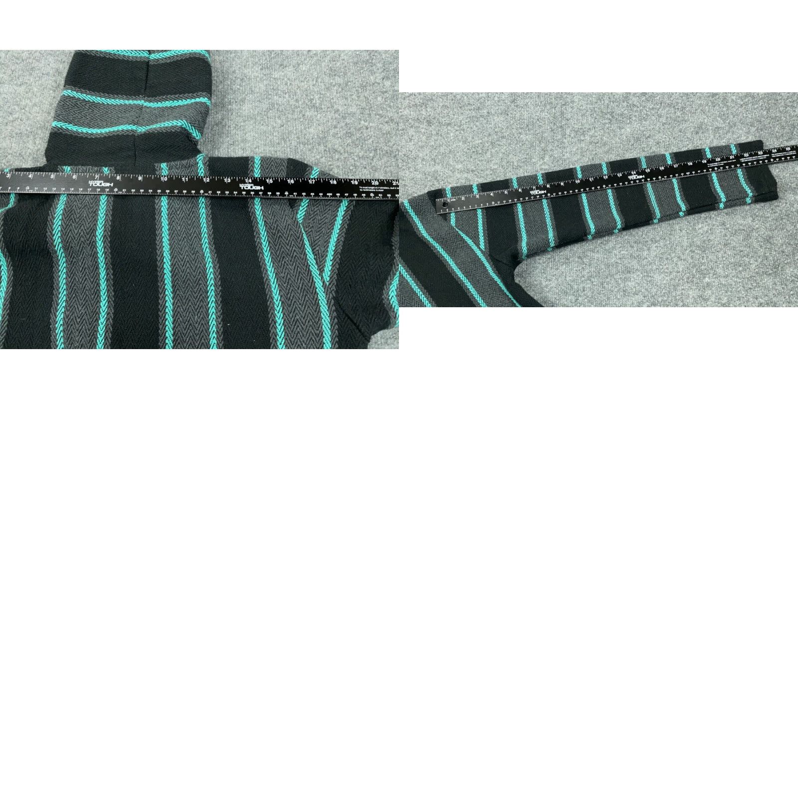 Vintage VTG 90s Black Green Rasta Hoodie Poncho Adult Medium Drug Rug Hippie Festival Senor Lopez Size US M / EU 48-50 / 2 - 8 Thumbnail