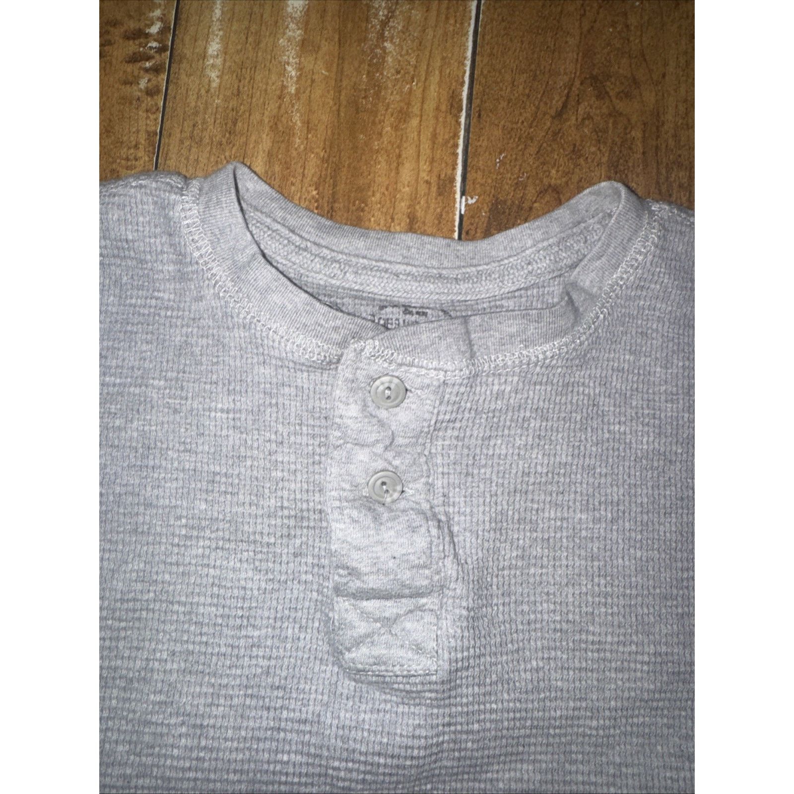 Sears × Vintage Vintage Roebuck & Co Henley Thermal Long Sleeve Gray L 20x24 Size US L / EU 52-54 / 3 - 3 Thumbnail