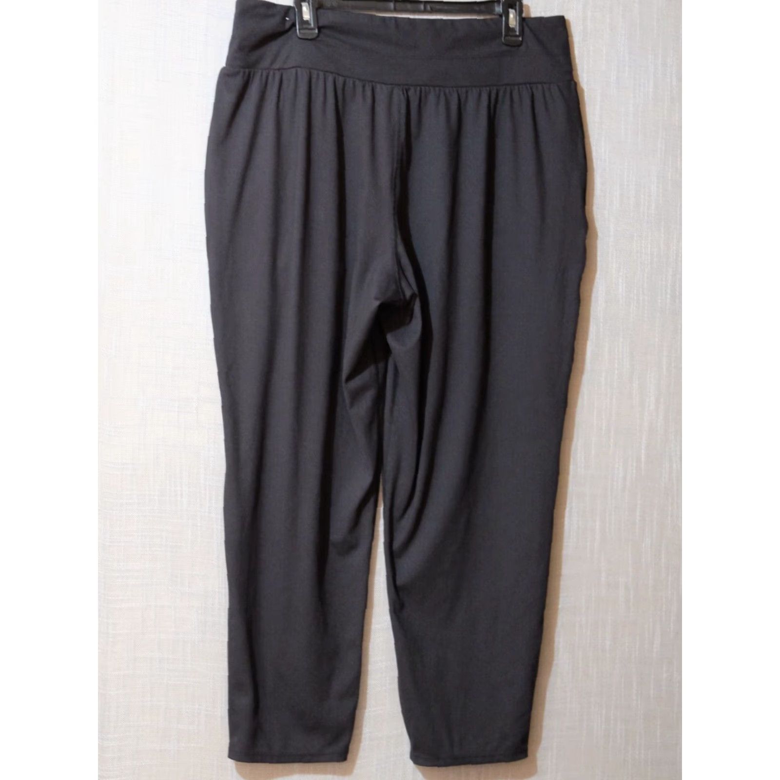 Vintage Maurices Active Pants Black w/Zip Pockets Drawstring Women's XL Pants Regular Inseam 27 in Tapered Ankle Size 40" / US 18 - 5 Thumbnail