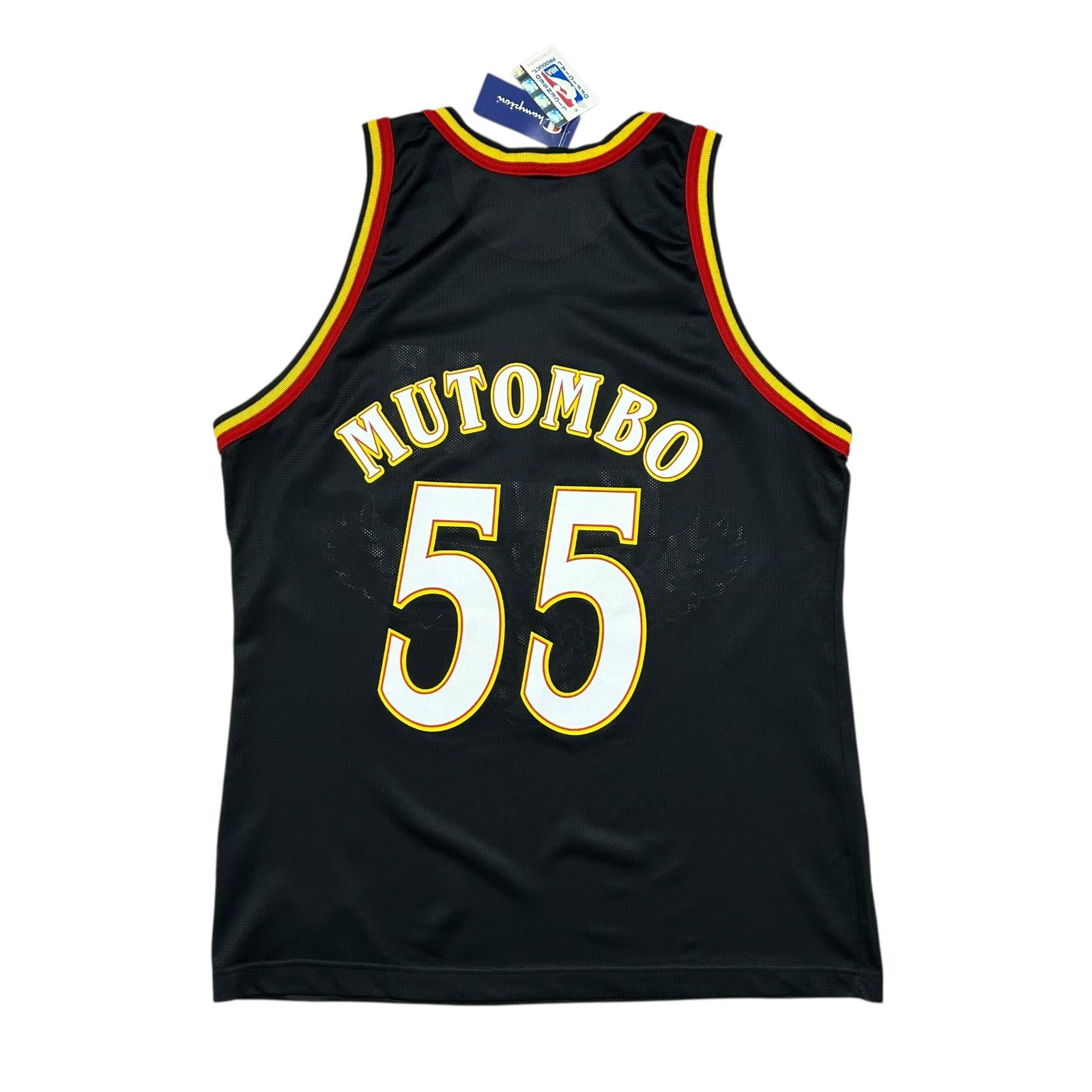 NBA VTG 90s NBA ATLANTA HAWKS DIKEMBE MUTOMBO CHAMPION JERSEY Size US XL / EU 56 / 4 - 2 Thumbnail