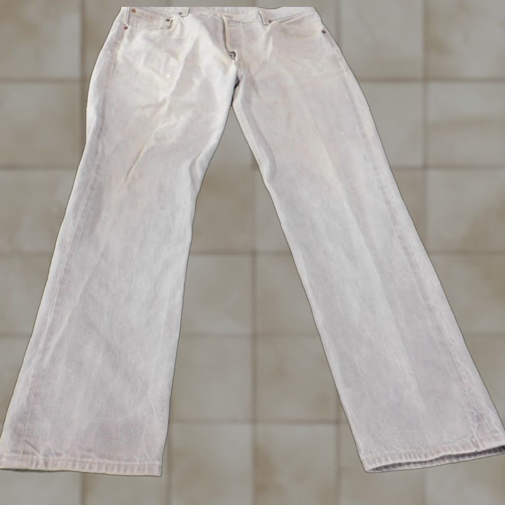 Levi's Levis 501 Jeans Mens 38x32 Gray Denim Straight Fit Retro Classic 501 Model Zipper Pocket Inseam 32" Regular Rise Mid Size US 38 / EU 54 - 1 Thumbnail