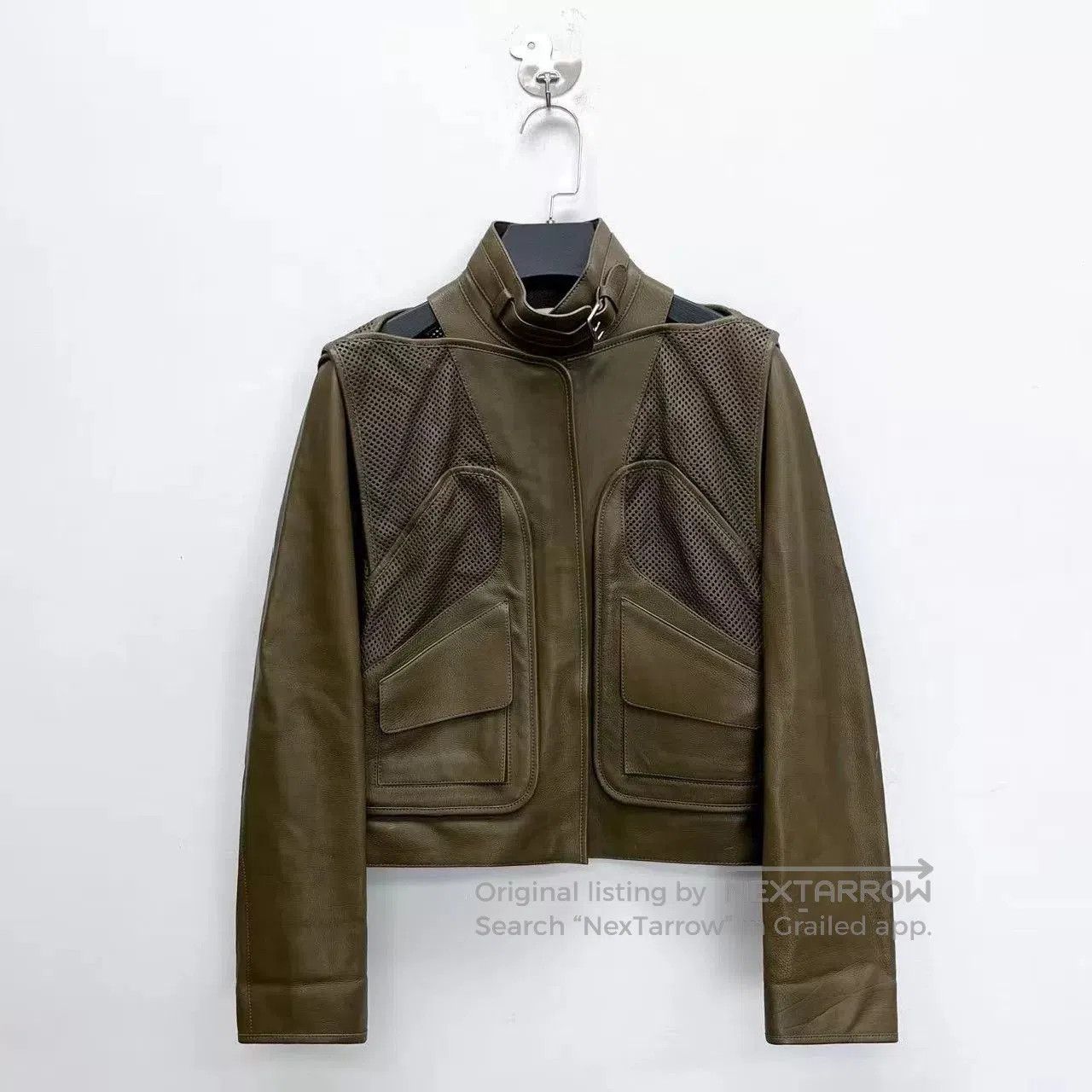 Hermes Hermes Olive Green Leather Jacket. Size XXS / US 00 / IT 34 - 1 Thumbnail