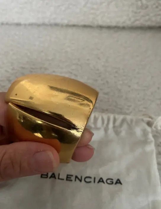 Balenciaga Balenciaga Bracelet Cuff Metal Chunky Logo 2000s EX0182 Size ONE SIZE - 2 Thumbnail