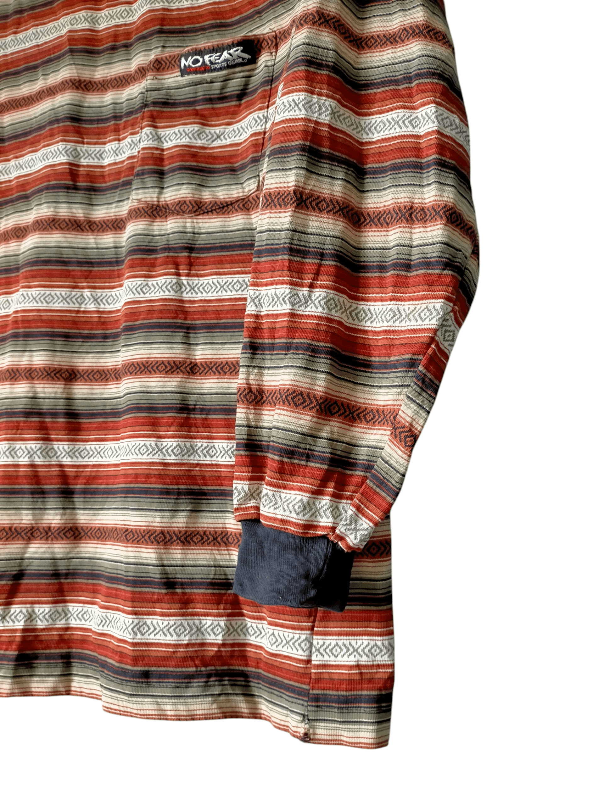 No Fear Vintage 90s No Fear Stripe Pocket Long sleeve Size US L / EU 52-54 / 3 - 4 Thumbnail