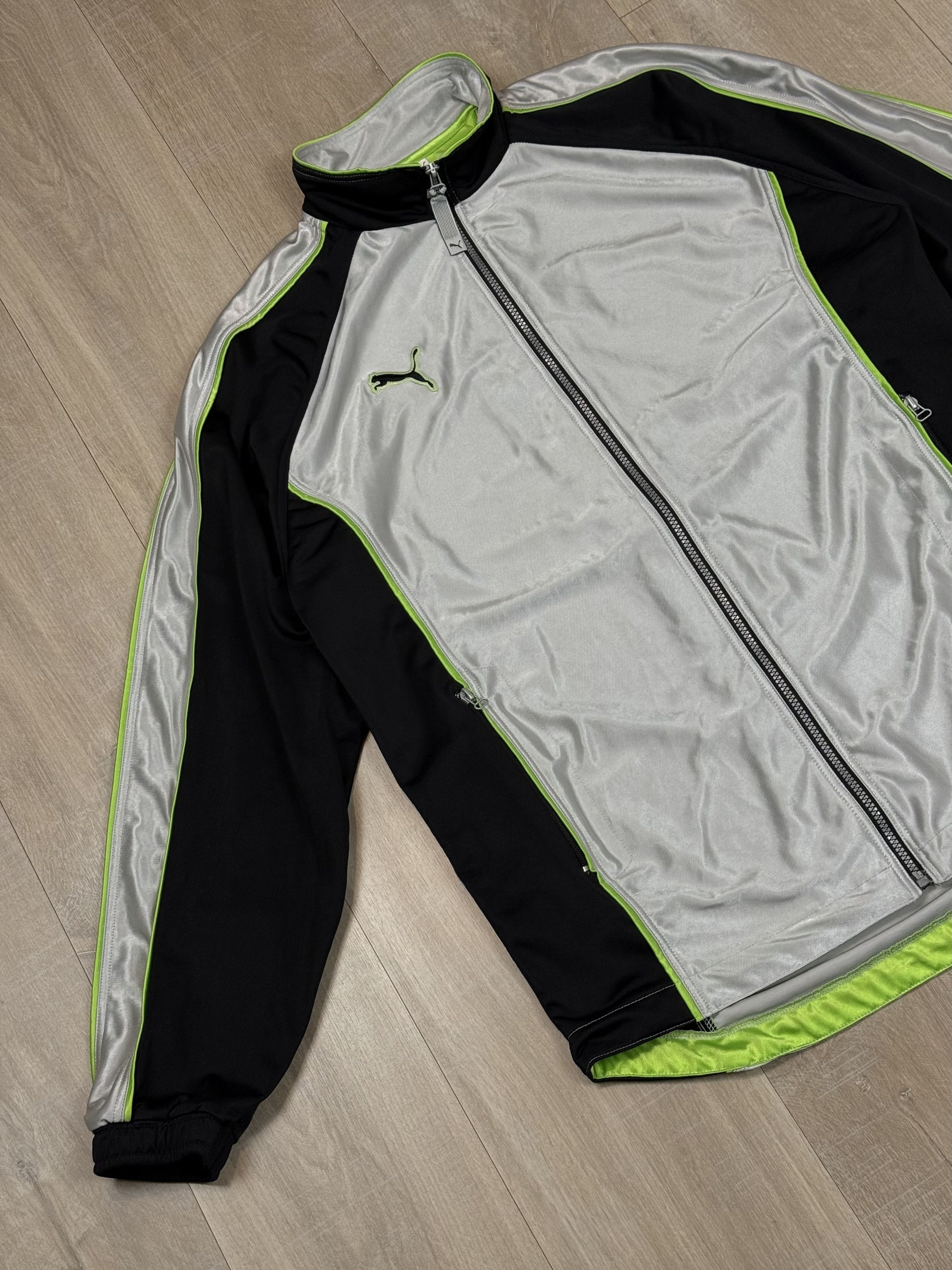 Puma Vintage 90s Puma International Track Jacket Silver/Black Size US L / EU 52-54 / 3 - 2 Thumbnail