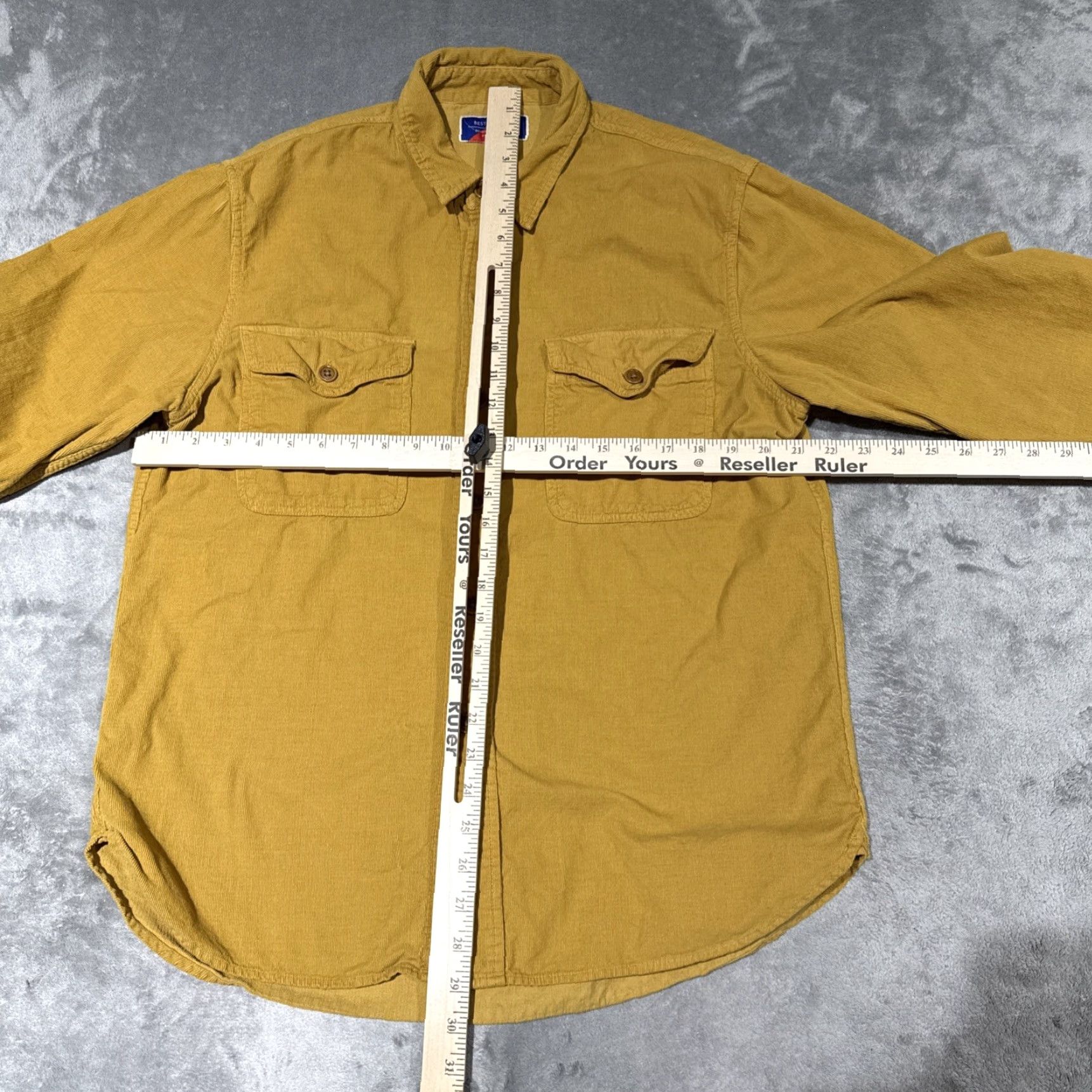 CO Best Made Co Shirt Mens L Yellow Corduroy Flap Pockets Workshirt Elbow Patch Size US L / EU 52-54 / 3 - 4 Thumbnail