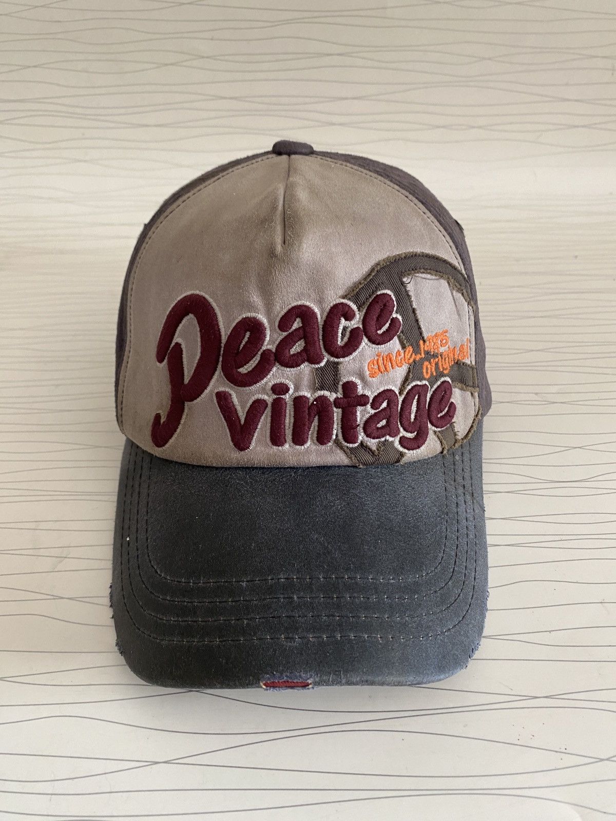 Japanese Brand Vintage Japanese Peace Distressed Embroidery Cap Size ONE SIZE - 2 Thumbnail