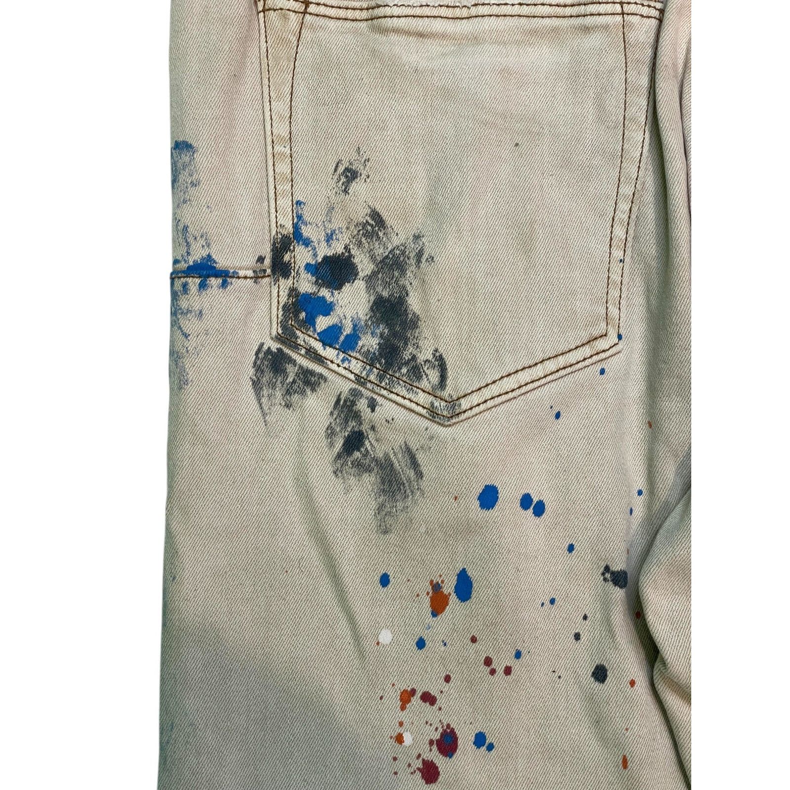 Purple Brand Purple Brand Paint Splatter Tan Jeans Size US 34 / EU 50 - 6 Thumbnail
