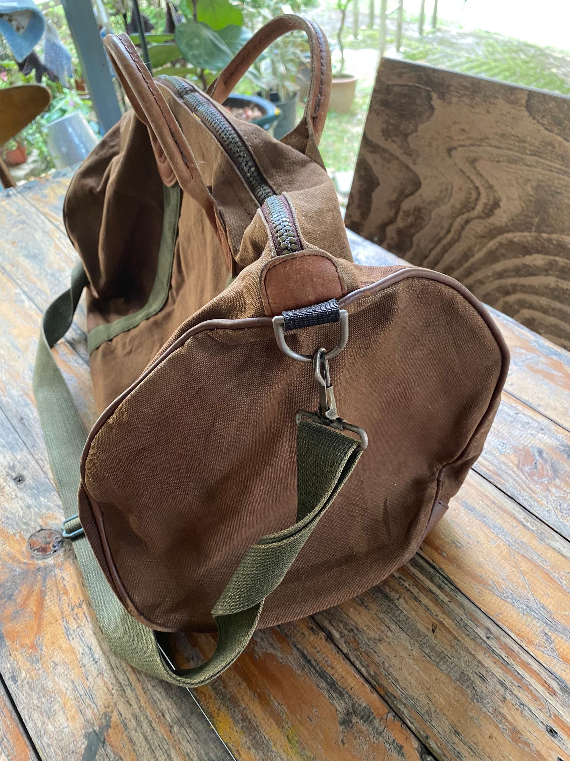 L.L. Bean 🔥1970s L.L.BEAN Zipper Duffel Bag V Dark Brown Size ONE SIZE - 14 Thumbnail