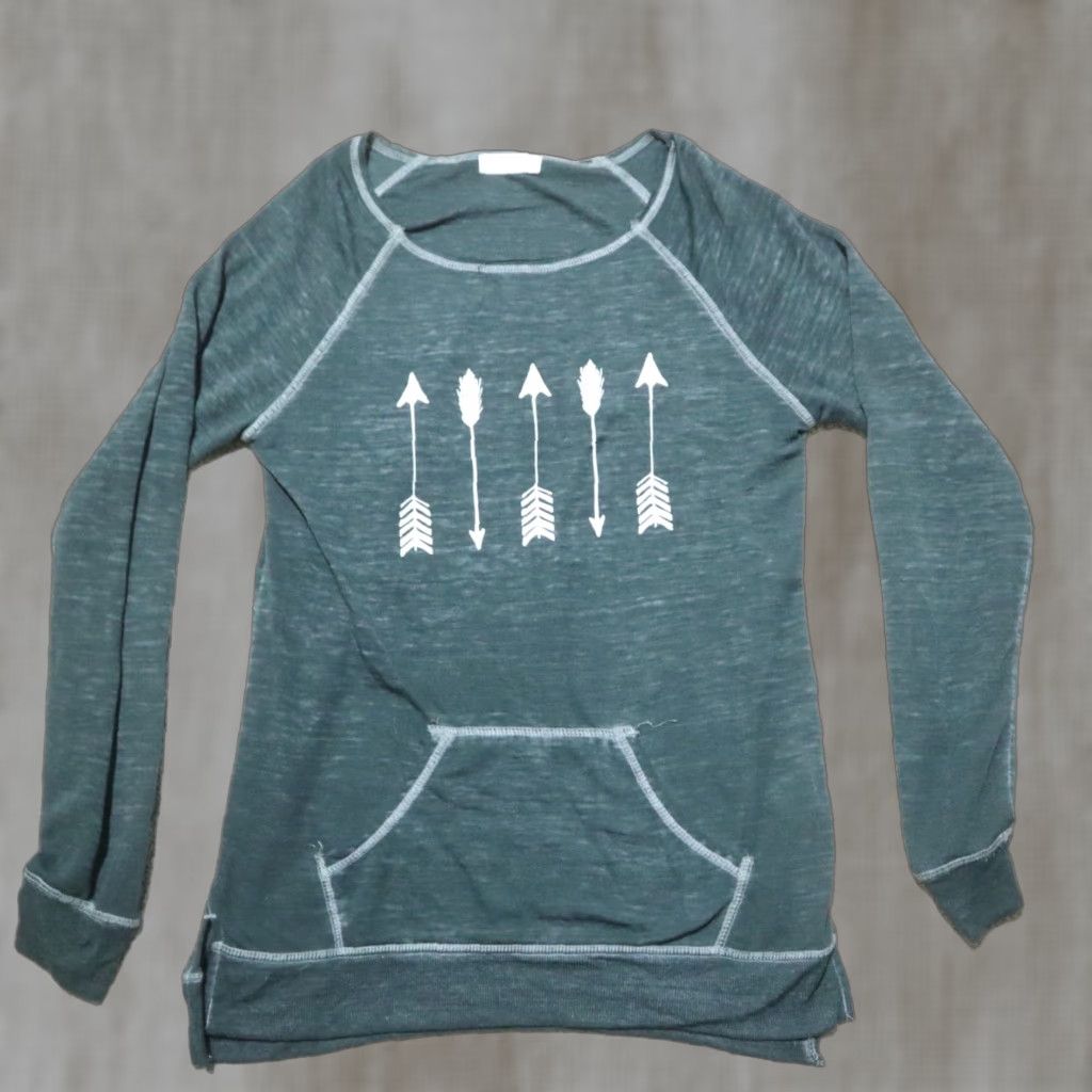 Arrow Z by Zobha Shirt Womens S Green Long Sleeve Knit Top w/ Front Pocket Size S / US 4 / IT 40 - 1 Thumbnail