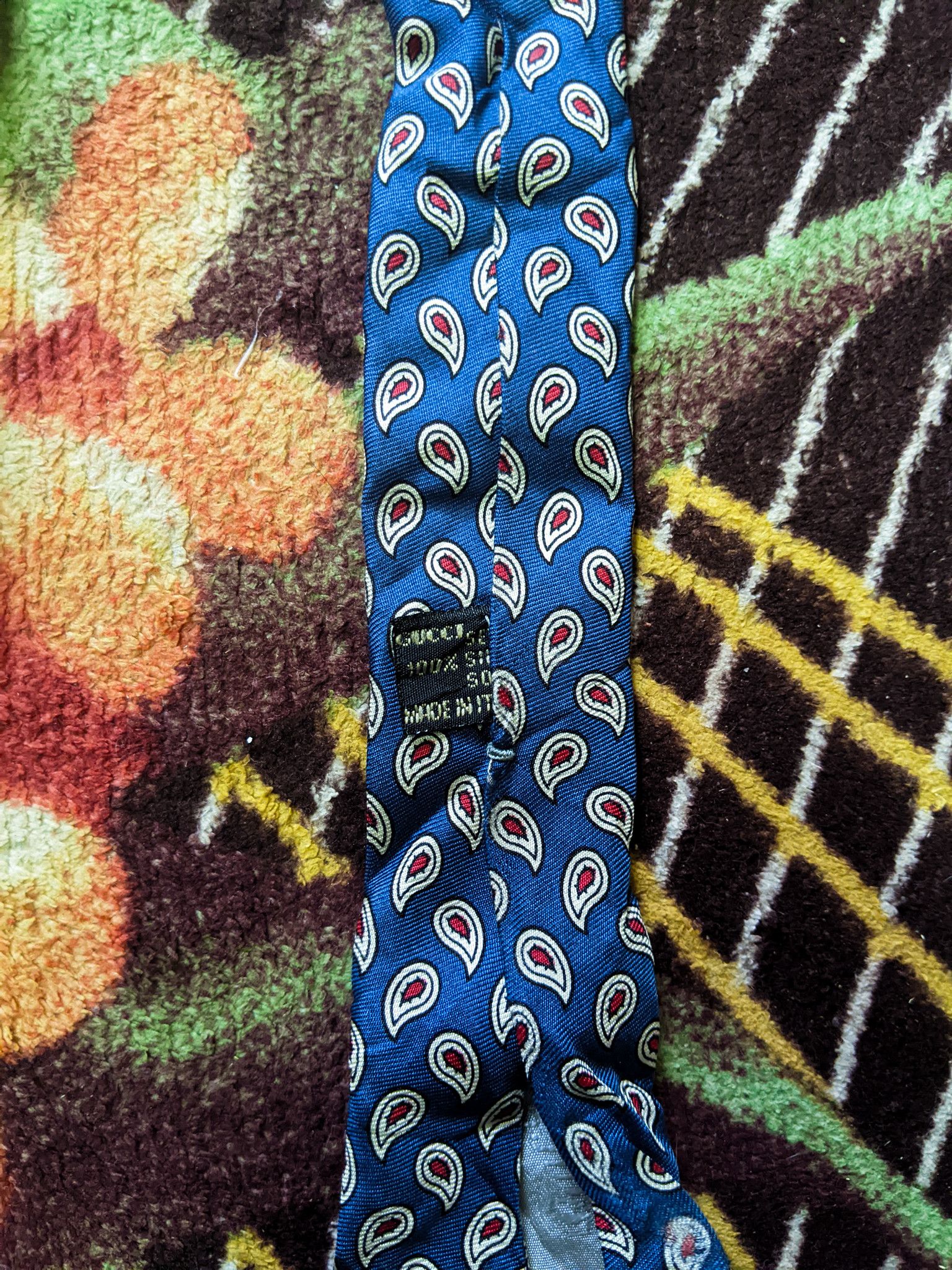 Gucci Vintage Gucci Blue Paisley Silk Tie Size ONE SIZE - 3 Thumbnail